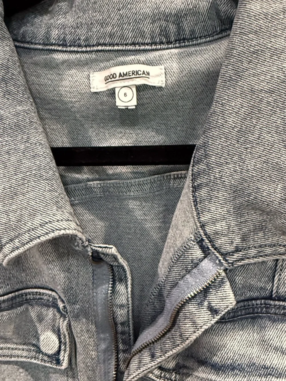 GOOD AMERICAN Light Wash Denim Utility Jumpsuit - Tie Waist - Picture 5 of 6